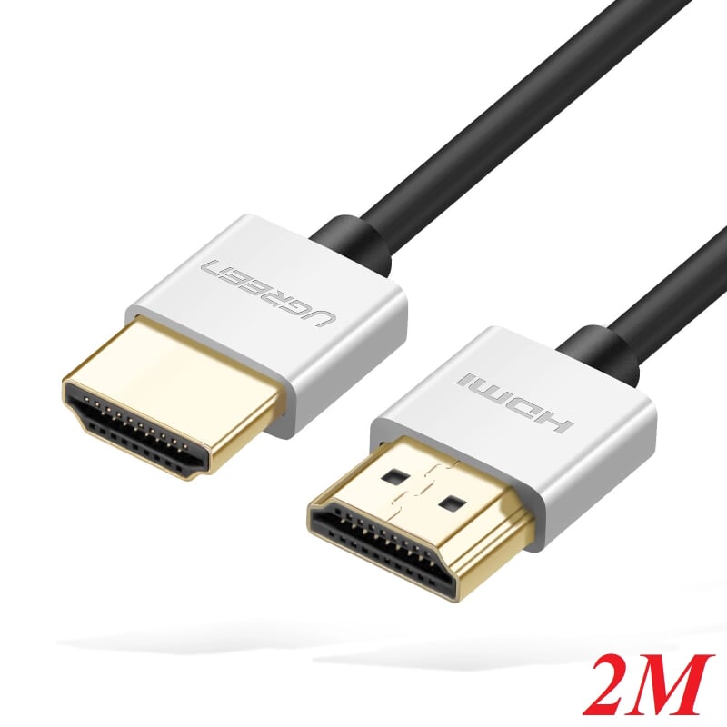 Ugreen 30478 2m màu bạc cáp tín hiệu hdmi chuẩn 2.0 sợi siêu nhỏ cao cấp hd117