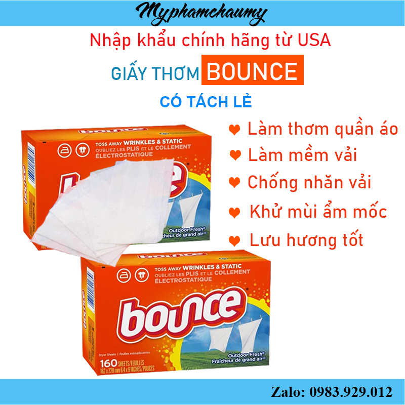Giấy thơm quần áo Bounce Mỹ