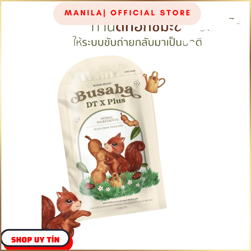 Detox giảm mở bụng busaba thái lan - busaba dt x plus - gói 7 viên - detox thải độc