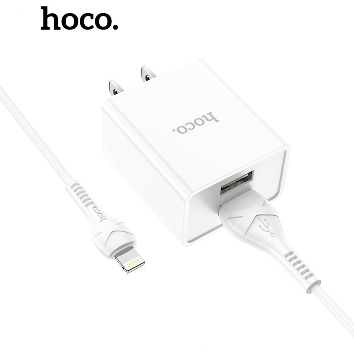 Bộ sạc Hoco C89 dòng 2.1A / 2 cổng ra đầu Lightning, Micro, Type-C dây cáp dài 1m - Chính hãng
