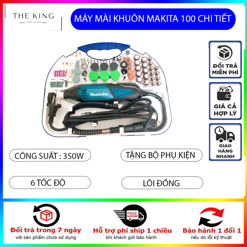 Bộ máy khoan mài cắt mini đa năng MKT 100 phụ kiện, công suất 350w - Máy mài khắc mini, máy mài khuôn cầm tay, máy điêu khắc gỗ cầm tay - Bảo hành 12 tháng