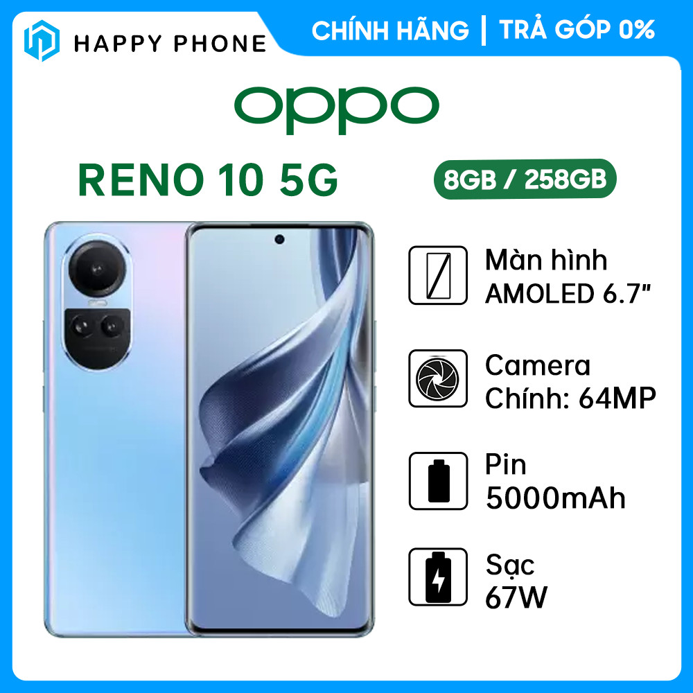 Điện Thoại Oppo Reno10 5G - Hàng Chính Hãng, Mới 100%, Bảo Hành 12 Tháng