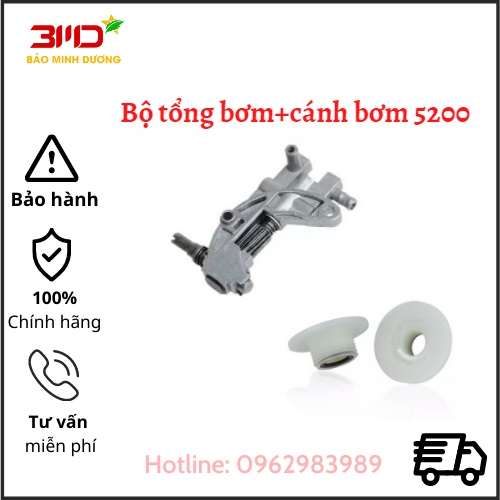 Bộ tổng bơm + cánh bơm nhớt máy cưa xích 5200/5800/5900