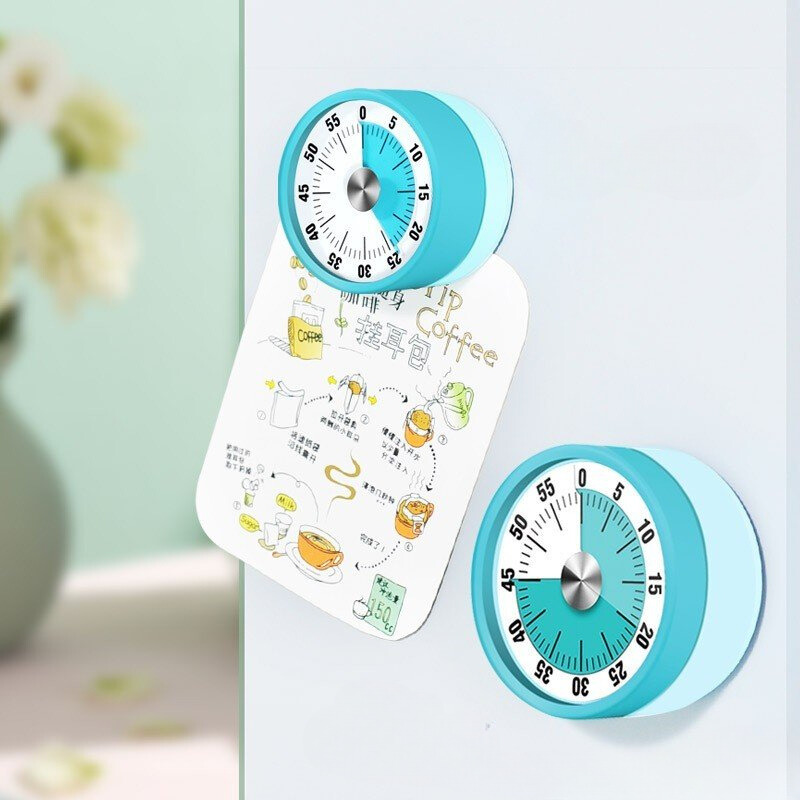 Đồng hồ cơ vặn dây cót hẹn giờ đếm ngược 60 phút nấu ăn - Luyện thi cho bé - đồng hồ kim loại