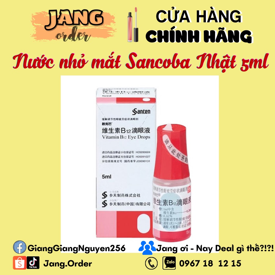 Nước nhỏ mắt cận Sancoba của Nhật Bản hỗ trợ tăng cường thị lực 5ml