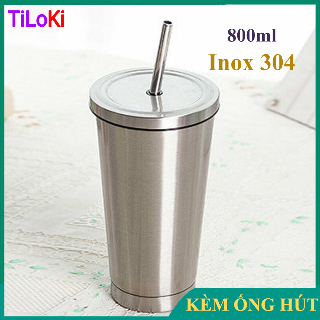 Bình giữ nhiệt 5 lớp lõi inox 304 kèm ống hút TiLoKi TGN.04 dung tích 800ml