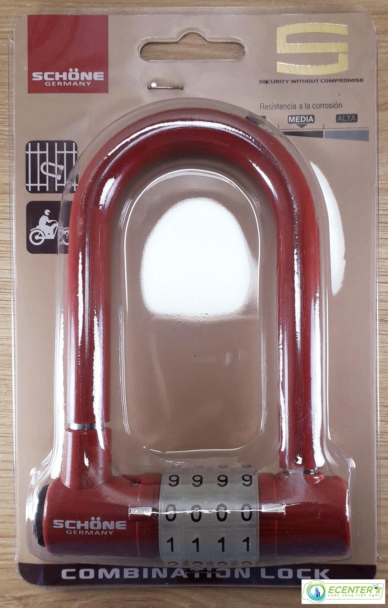 Ổ KHÓA SỐ DẠ QUANG CÀNG DÀI SCHONE SC-802 ( ĐEN & ĐỎ & VÀNG )