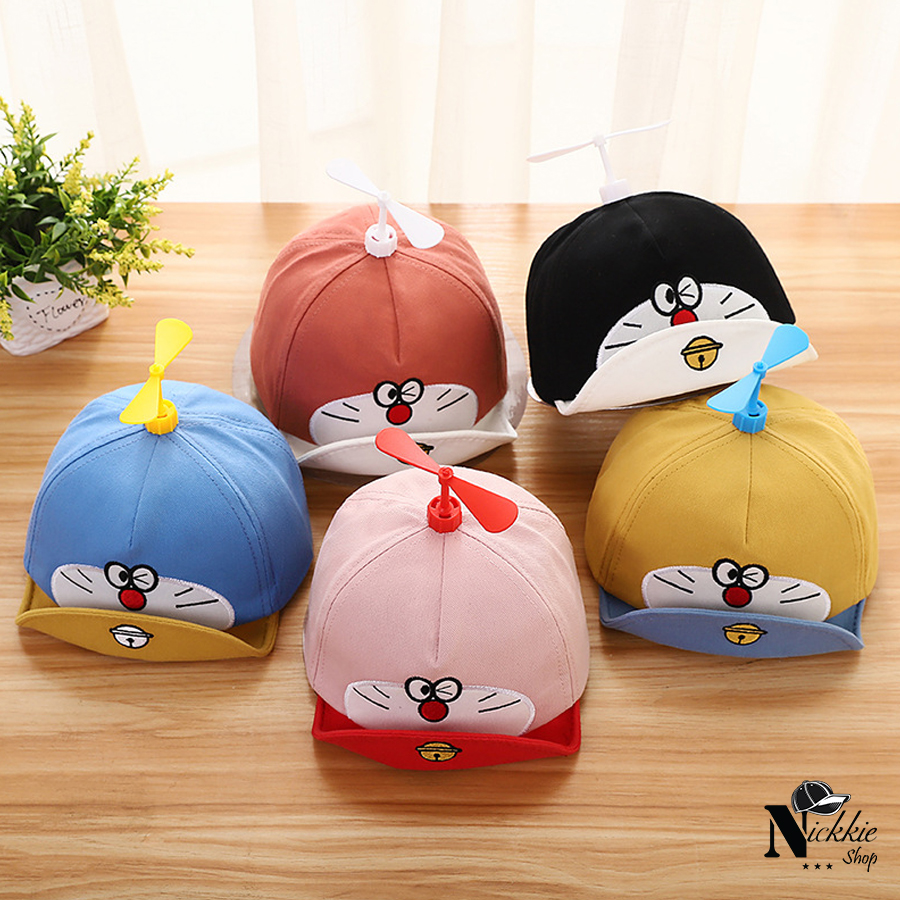 Mũ kết doraemon cho bé từ 6 tháng đến 2 tuổi (Có chong chóng quay)