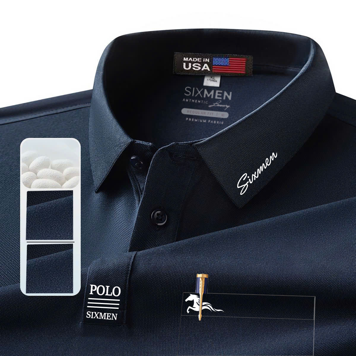 Áo Thun Polo Nam Ngắn Tay SIXMEN Dòng Cao Cấp Vải Cá Sấu Sang Trọng, Lịch Lãm Quý Ông - TTN12 - 2