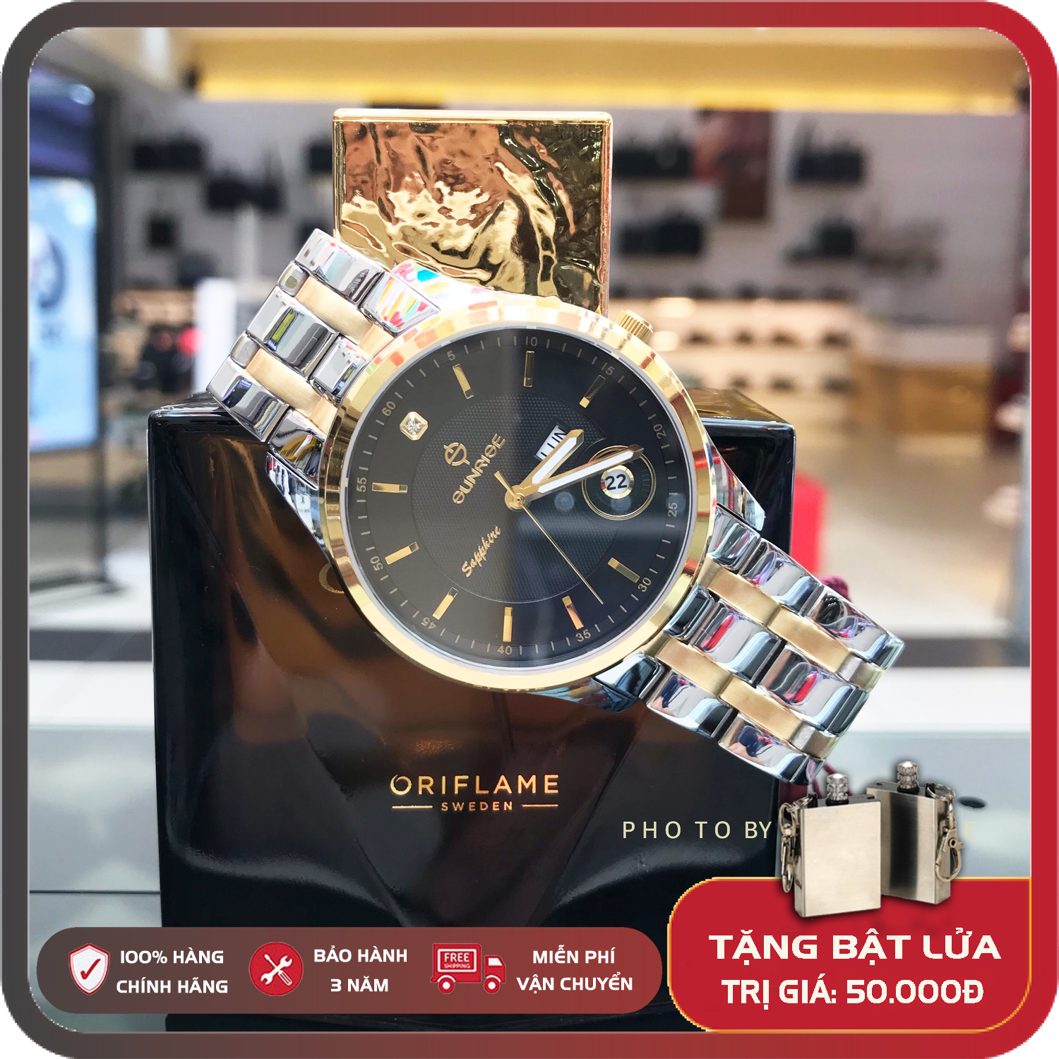 HOÀN TIỀN 15% - Đồng hồ nam Sunrise DM784SWA dây da Full Box Thẻ bảo hành 3 năm Kính Sapphire chống xước chống nước dây thép không gỉ 316L