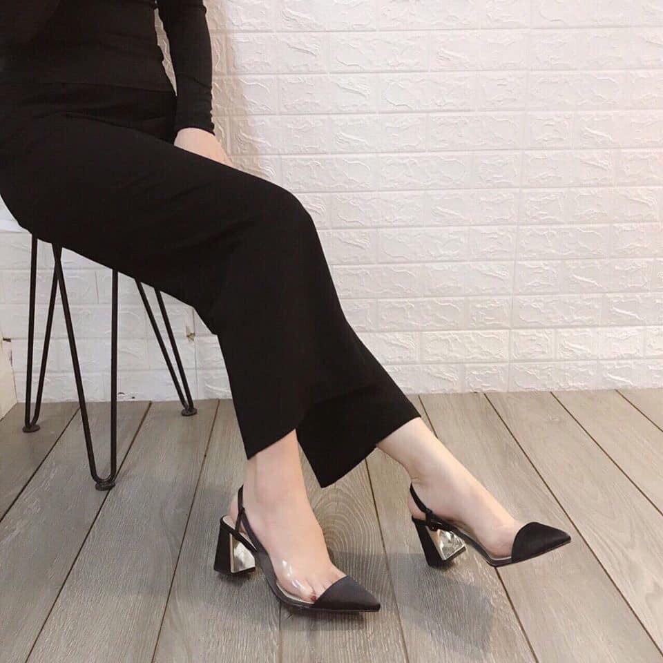 Guốc nữ công sở,guốc sang chảnh,giày cao gót mũi nhọn 5p
