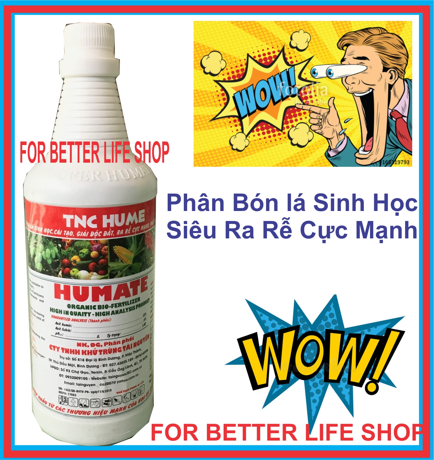 Phân bón cải tạo đất tnc hume chai 1 lít