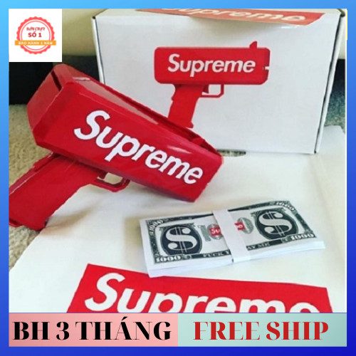 Súng Bắn Tiền Đồ chơi Party Supreme Money Full Box hàng chuẩn đẹp Tặng 100 tờ tiền kèm theo