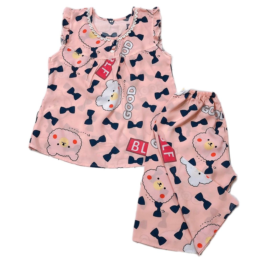 Tole loại 1, Combo 5 bộ tole size 25-30kg mẫu ngẫu nhiên hoặc chat với shop, Bộ tole bé gái, quần lửng/ đồ bộ bé gái quần lửng, hàng gia công tại shop