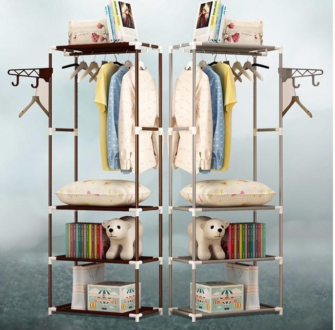 Kệ treo quần áo chữ H -Tủ Quần Áo, Tủ treo quần áo chữ H, Kệ treo quần áo chữ H gọn nhẹ - tiện dụng, Chất Liệu Khung Sắt Tĩnh Điện, Thiết Kế 4 Tầng Rộng Rãi Để Nhiều Đồ, chất liệu an toàn.