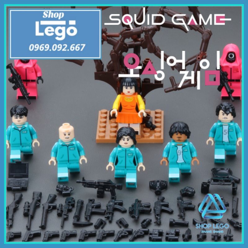 [FREESHIP MAX] Xếp hình mô hình Trò chơi con mực Squid Game gồm Gi Hoon - Oh Il Nam - Sae Byuk - Ali Lego Minifigures QG101 [Shop Đồ Chơi Zhang Zhang]