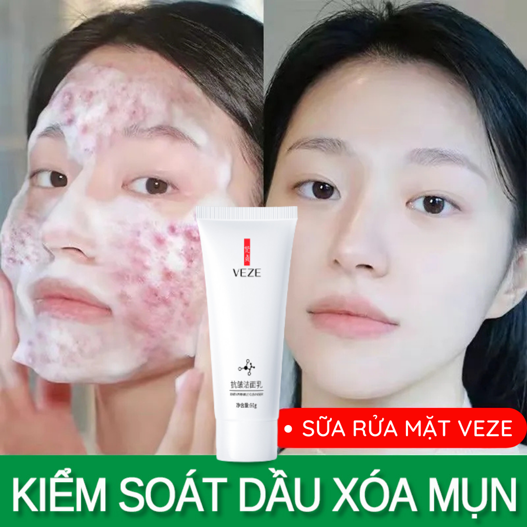 Sữa rửa mặt trắng da sạch sâu giảm tàn nhang veze 50g sáng da sạch mụn lấy sạch bụi bẩn giúp da trắng sáng dưỡng ẩm