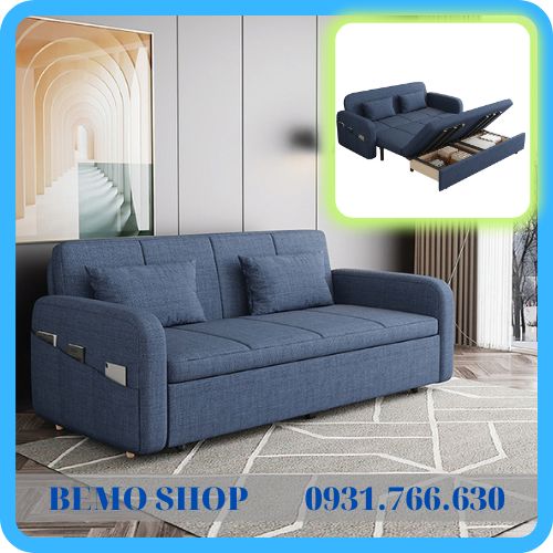 Ghế sofa - Giường sofa gấp gọn - Giường ngủ thông minh khung sắt sơn tĩnh điện có hộc đựng đồ