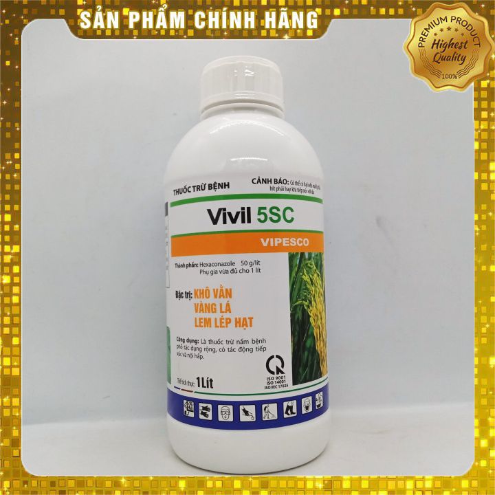 Thuoc trừ bệnh Vivil 5SC (1000l) đặc tri khô vằn, vàng lá, lem lép hạt