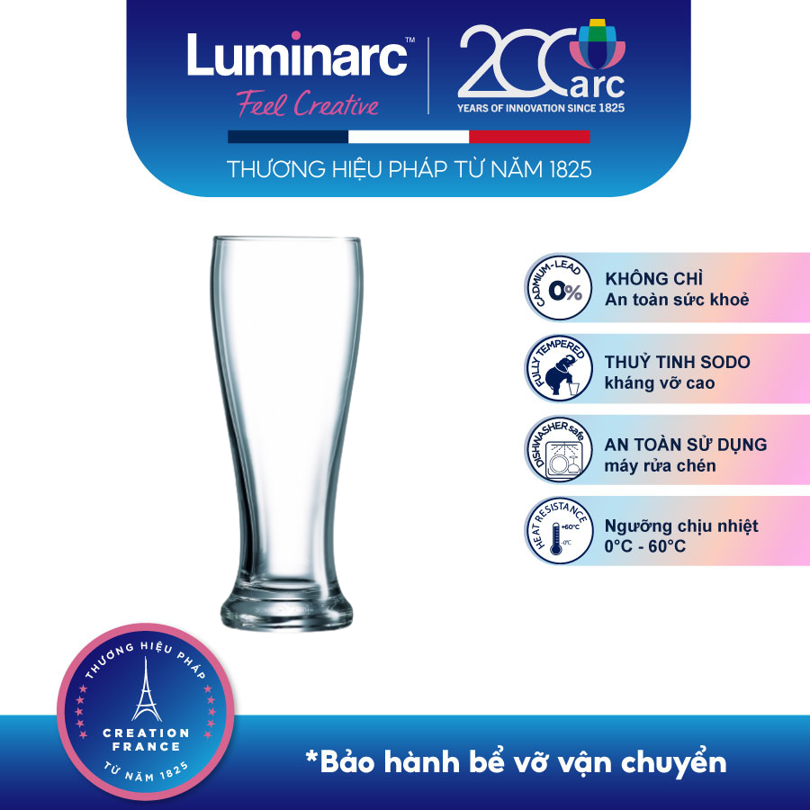 Bộ 6 Ly Bia Thuỷ Tinh Brasserie 425ml - LUBRJ5185