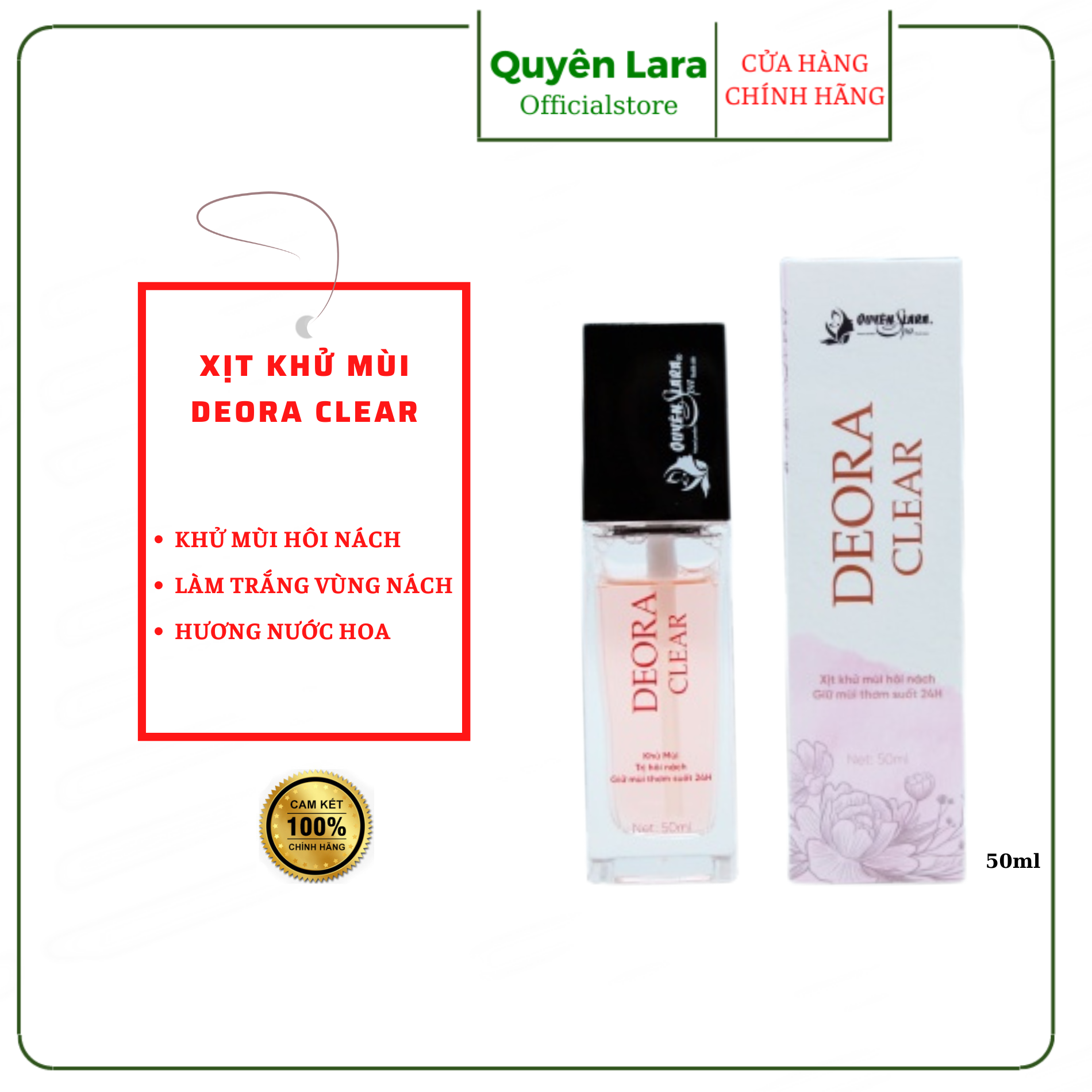 Xịt Khử Mùi Deora Clear,Khử Mùi Hôi Nách, Hết Thâm Nách, Ra Mồ Hôi Nách Ngay Sau 1 Tuần 50ml
