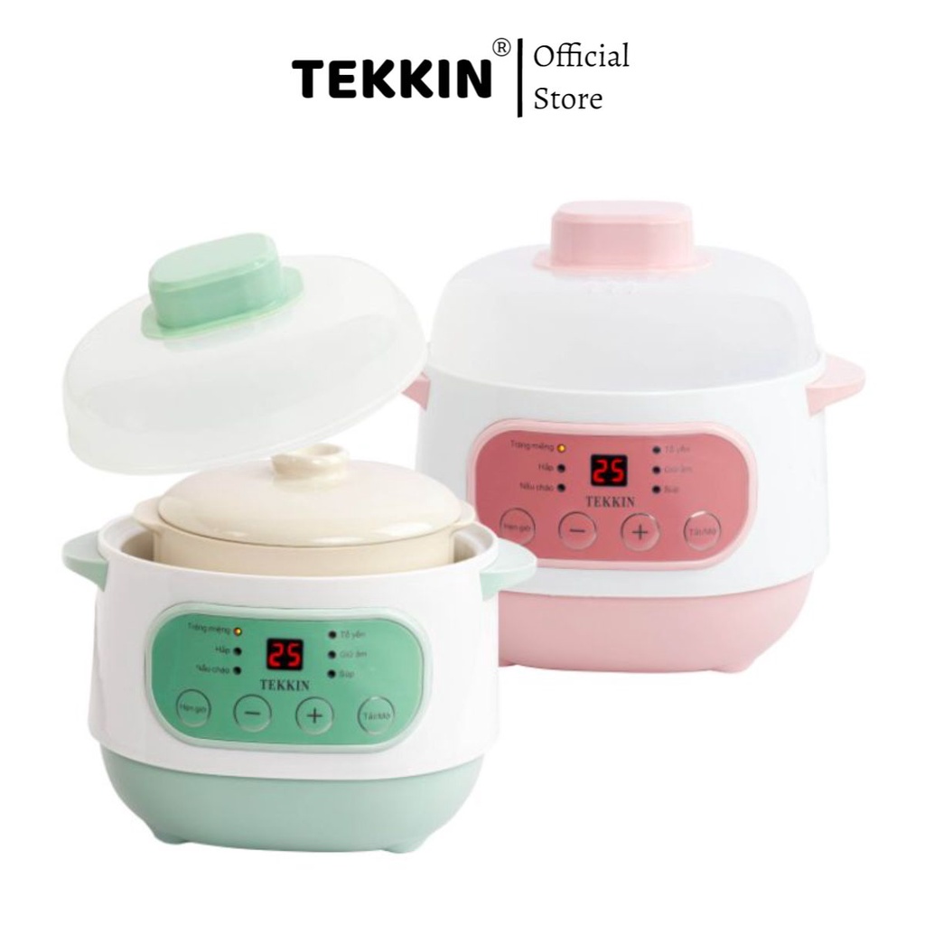 Nồi Nấu Cháo Chậm Cho Bé TEKKIN TI-1588 Ninh Hầm Nấu Cháo Chưng Yến Hấp Súp