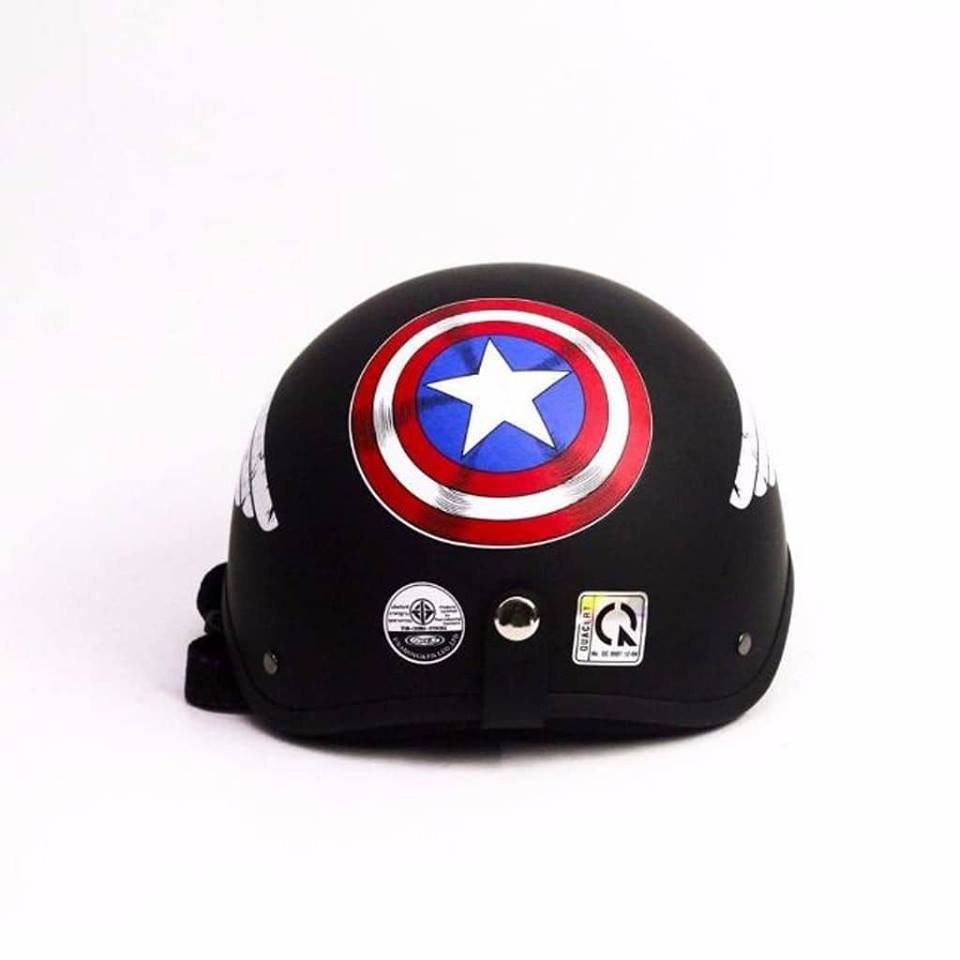Mũ bảo hiểm nửa đầu Captain + Tặng Kính UV
