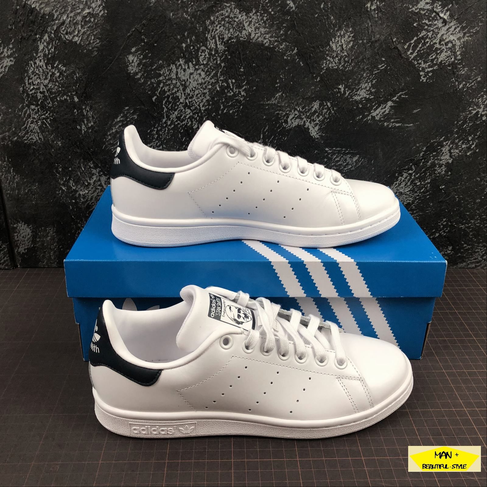 Giày thể thao sneaker Stan Smith trắng gót xanh than bản cao cấp năng động, cá tính dành cho nam nữ