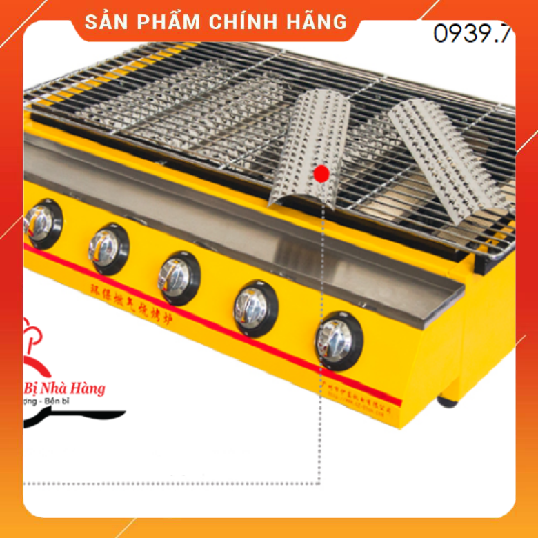 Bếp nướng BBQ 4 và 6 họng bằng gas ET-K222 BH Chính Hãng 12 Tháng ,Bếp nướng hàu , nướng thịt, hải sản dài không khói có vỉ nướng - Bếp nướng hồng ngoại , bếp nướng gas , bếp nướng gas 6 họng chống khói , bếp nướng bbq