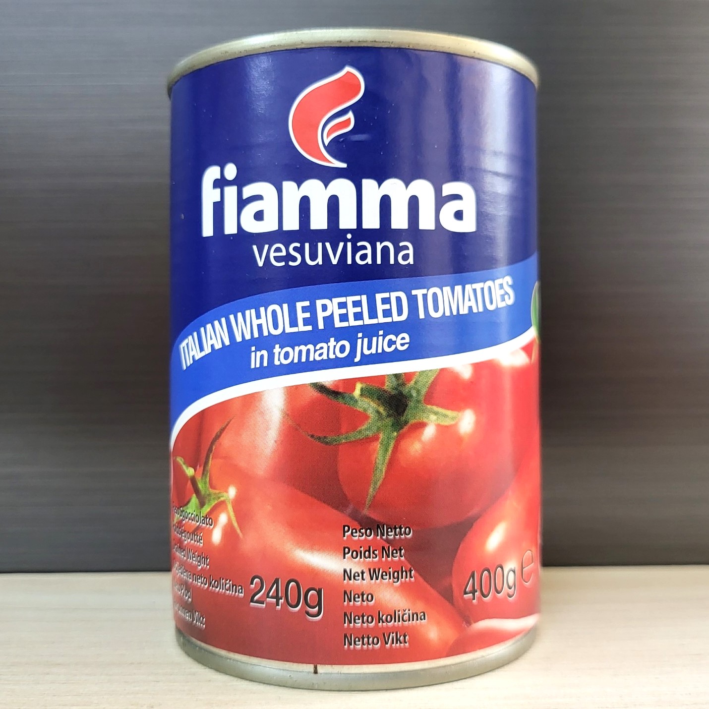 Fiamma - lon x/dương 400g - cà chua lột vỏ / ý / whole peeled tomatoes