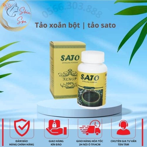 Tảo xoắn bột | tảo sato Nhật Bản chuyên dùng cho spa