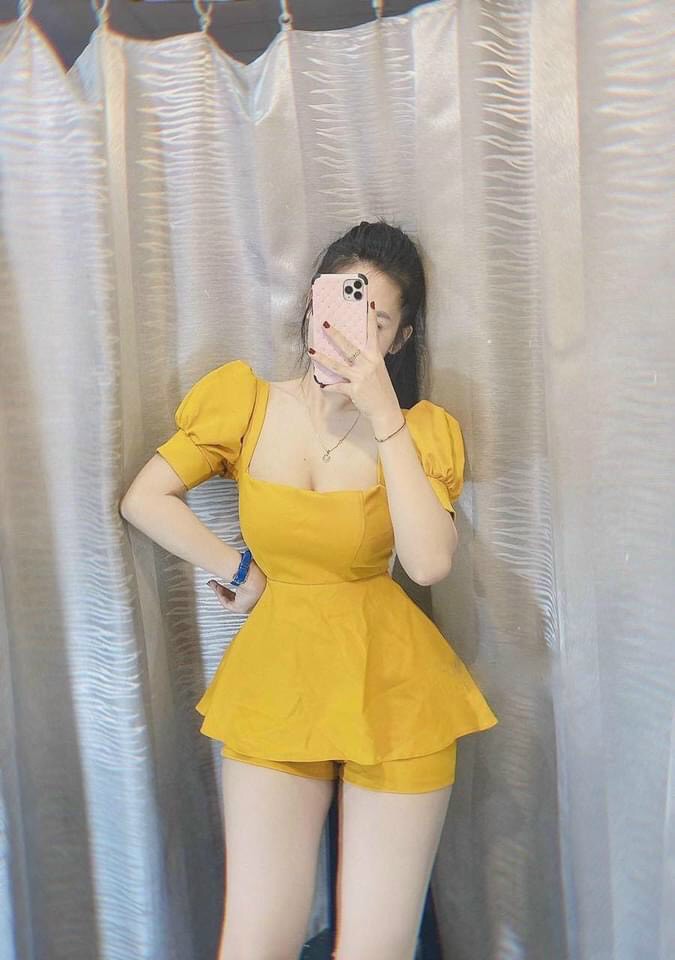 Sét bộ áo tay phồng kèm quần đùi-TH#Setbonu