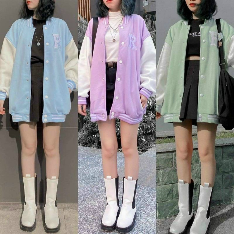 Áo Khoác Cardigan Cúc Cài Nỉ Ngoại Họa Tiết Thêu RRR Kiểu Dáng Rộng Dài Hàn Quốc Phối Màu Siêu Xinh-LYRA BOUTIQUE TP303