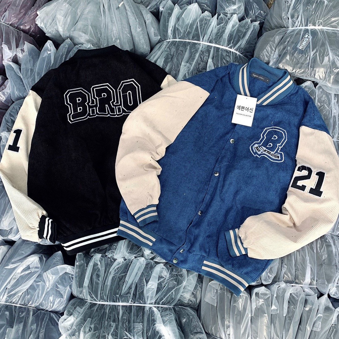Áo khoác bomber chữ B nhung tăm Unisex form rộng 45-70kg Zurashop áo thun