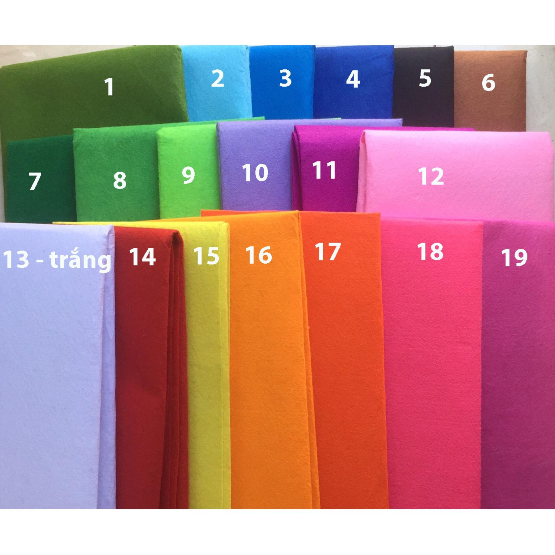 Combo 10 tấm vải nỉ làm hoa – vải nỉ trang trí làm đồ handmade kích thước 85x90cm