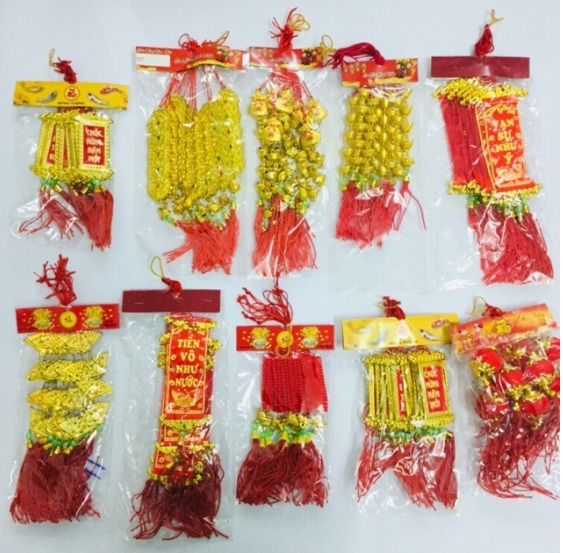 Combo sỉ 100 dây treo, liễng trang trí tết có 10 mẫu chia đều