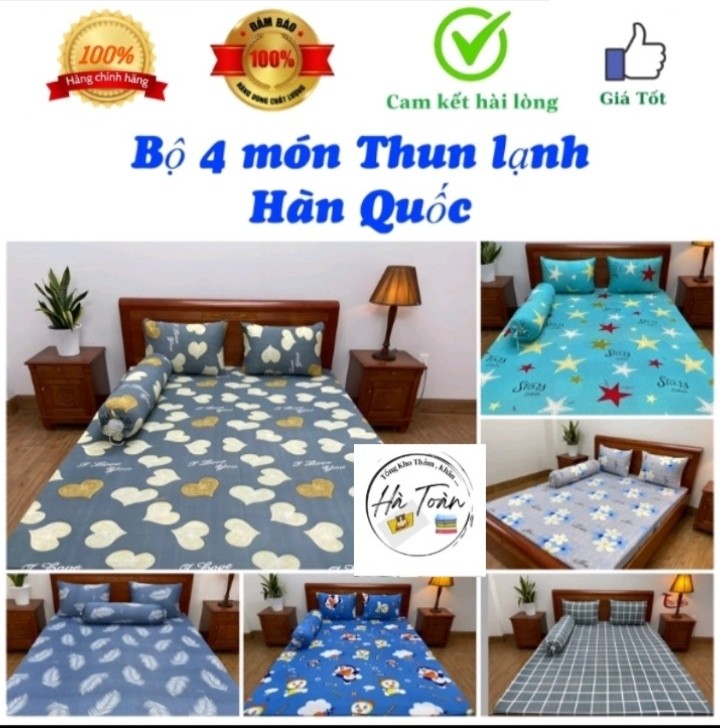 Giá tại xưởng bộ 4 món ga giường cao cấp , thun lạnh 3d hàn quốc