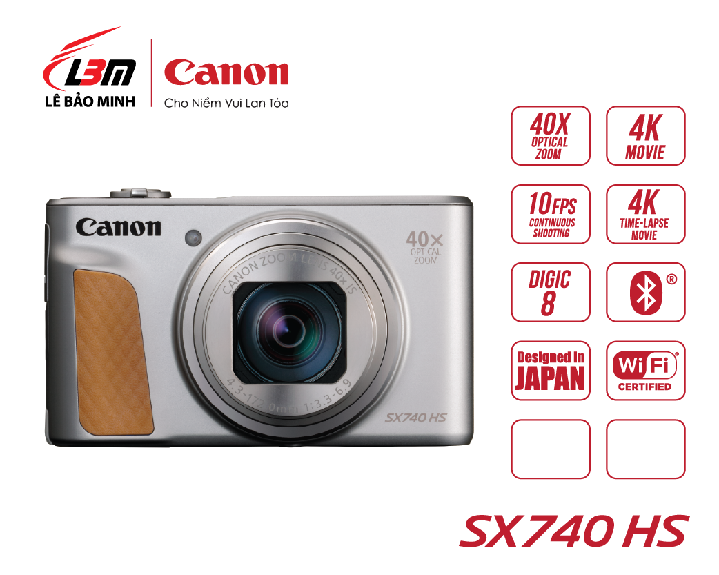 Máy ảnh canon powershot sx740 hs - chính hãng lê bảo minh