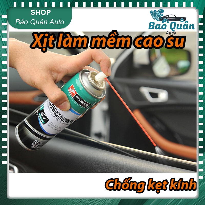 Chai xịt bảo dưỡng làm mềm duy trì đàn hồi chống nứt vỡ chi tiết nhựa gioăng cao su,lốp ô tô,gioăng cửa kính,gioăng cửa sổ trời,lưỡi cần gạt mưa Haoshun 268ml