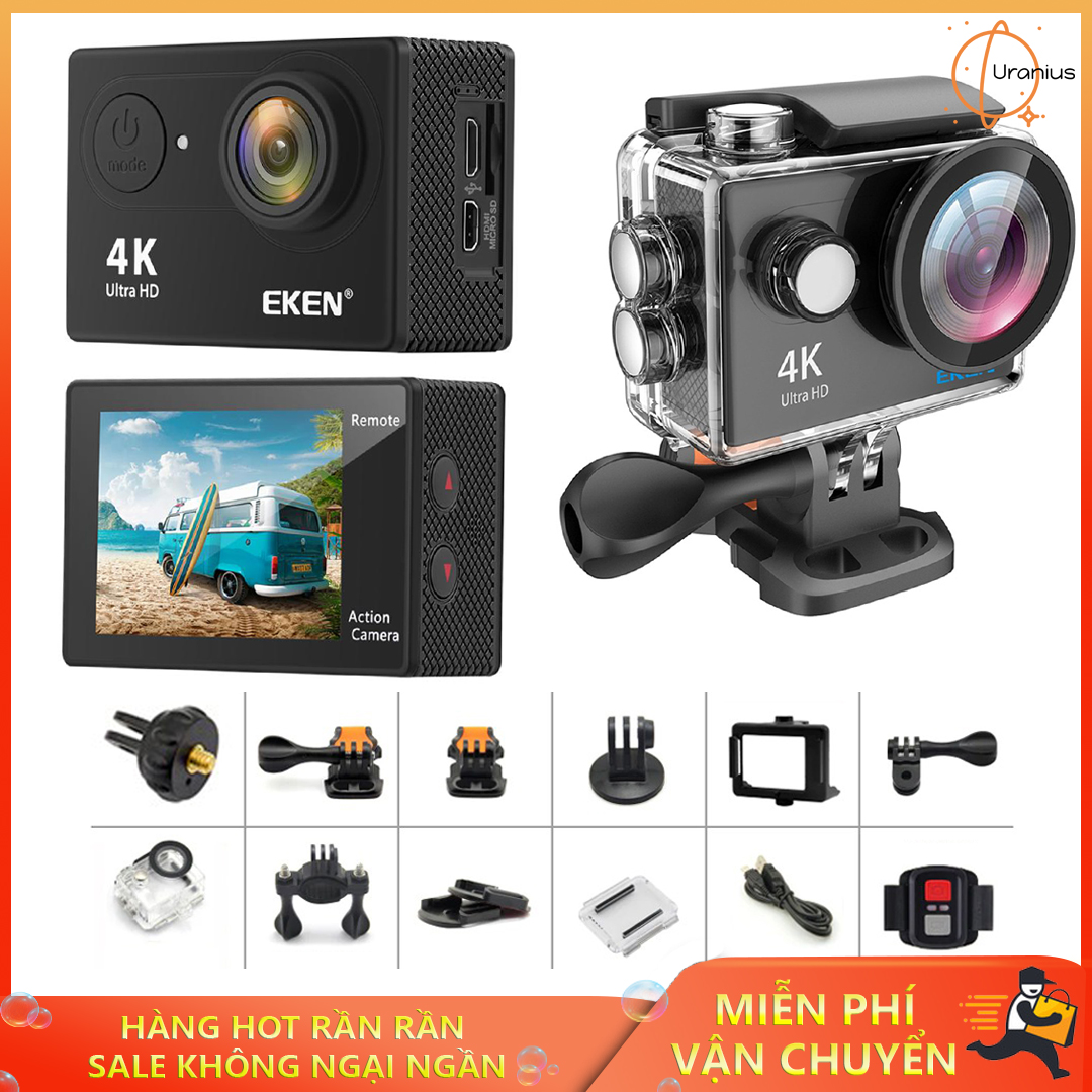 Camera Đi Phượt, Camera Hành Trình Eken H9R 4K Ultra HD Wifi Cao Cấp, Camera Wifi Ip Xe Máy Ôtô Phượt Chống Nước Chống Sốc Chống Rung, Chống Rung Lắc, Độ Phân Giải Cao. BẢO HÀNH UY TÍN