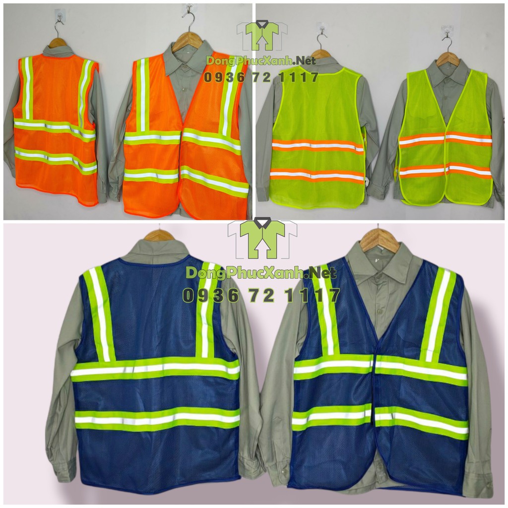 Áo lưới công nhân, áo lưới phản quang bảo hộ lao động BHLĐ 3M, áo lưới công trình