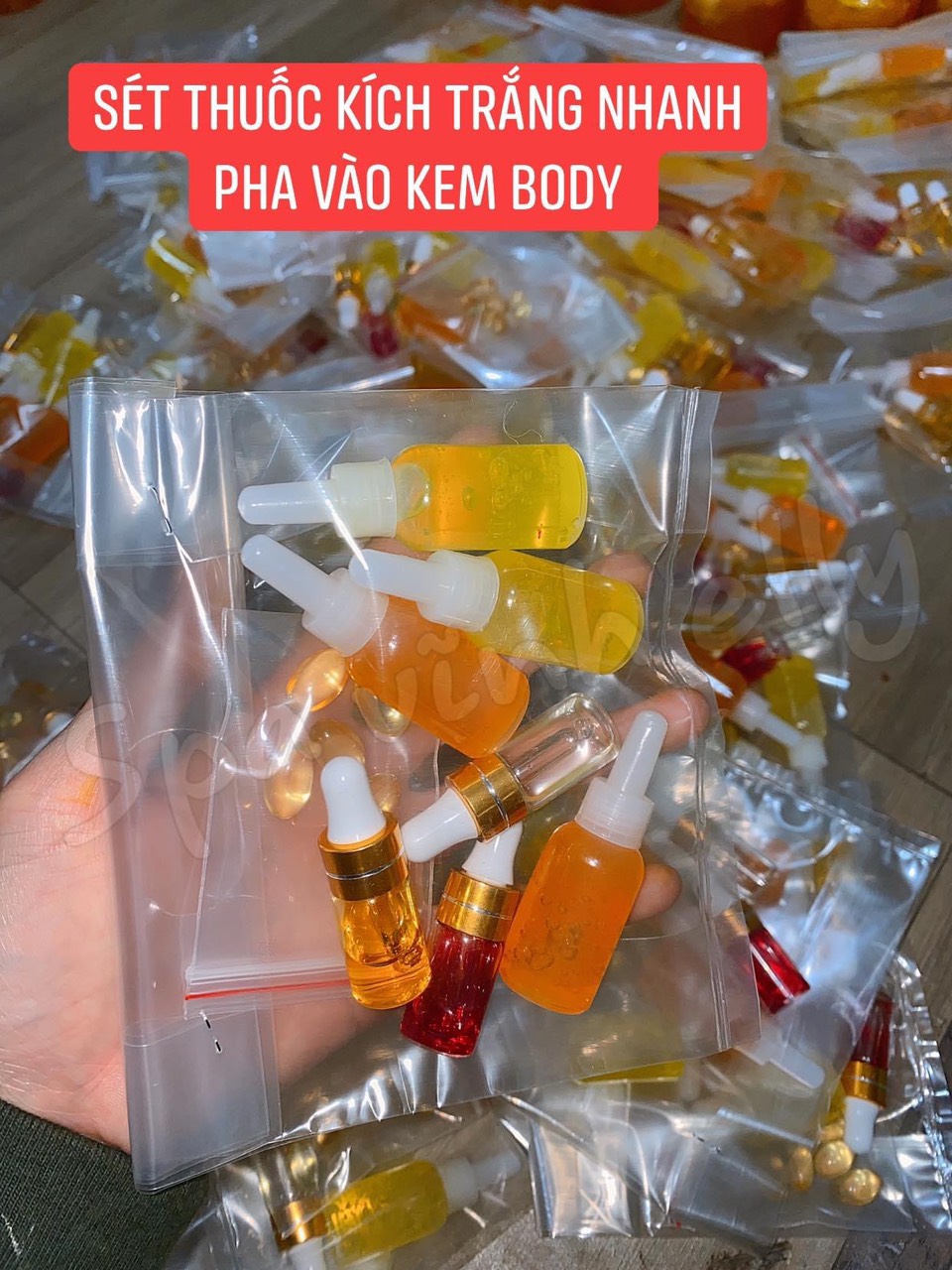 SÉT KHỬ THÂM KÍCH TRẮNG DA BODY SIÊU TRẮNG COMBO 7 CHAI