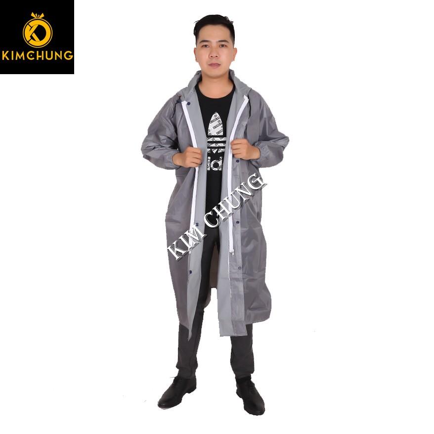 [HCM]Áo mưa măng tô nam cao cấp vải dù siêu nhẹ (mẫu có dây kéo và nút gài) (Được chọn size 2XL 3XL - Được chọn màu)
