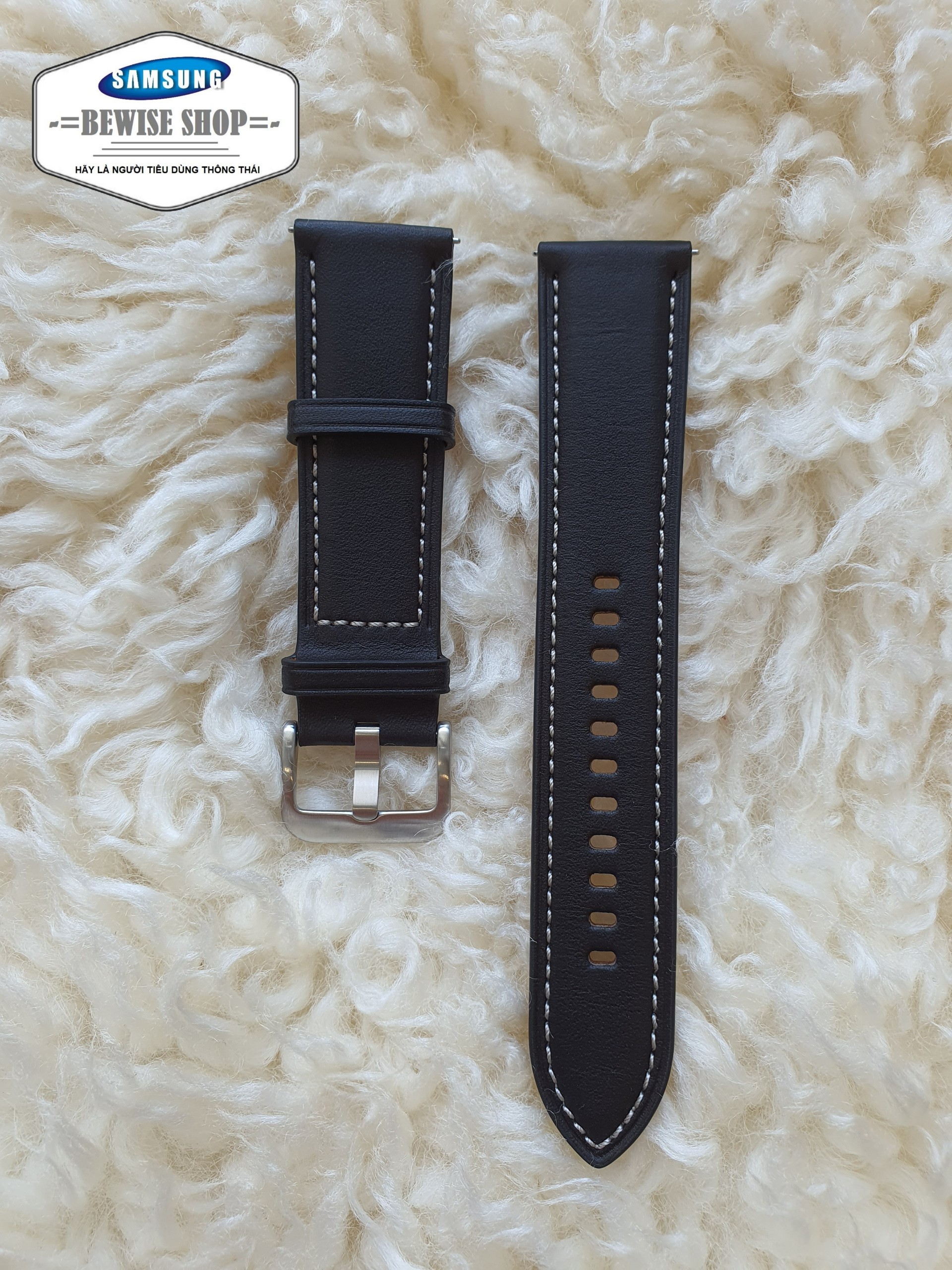Dây Da Cao Cấp Cho Đồng Hồ Thông Minh Galaxy Watch 3 Bản 45 Size Chốt 22mm - Dây Da Zin Theo Máy Nobox
