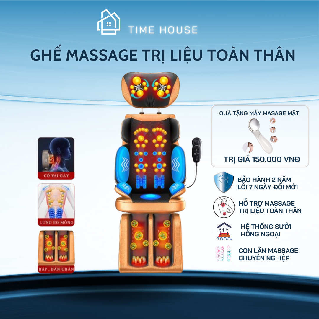 Ghế massage hồng ngoại trị liệu thiết kế hiện đại, dạng ghế ngồi cao cấp chế độ massage thông minh massage toàn thân Bảo hành 2 năm lỗi 1 đổi mới trong 7 ngày