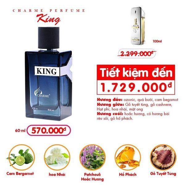 Nước hoa nam king 60ml