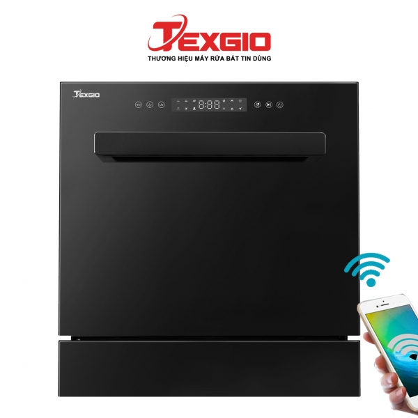 Máy rửa bát texgio TGWFD78GB - 11 Bộ Kết Nối WIFI, Sấy Khí Nóng PTC