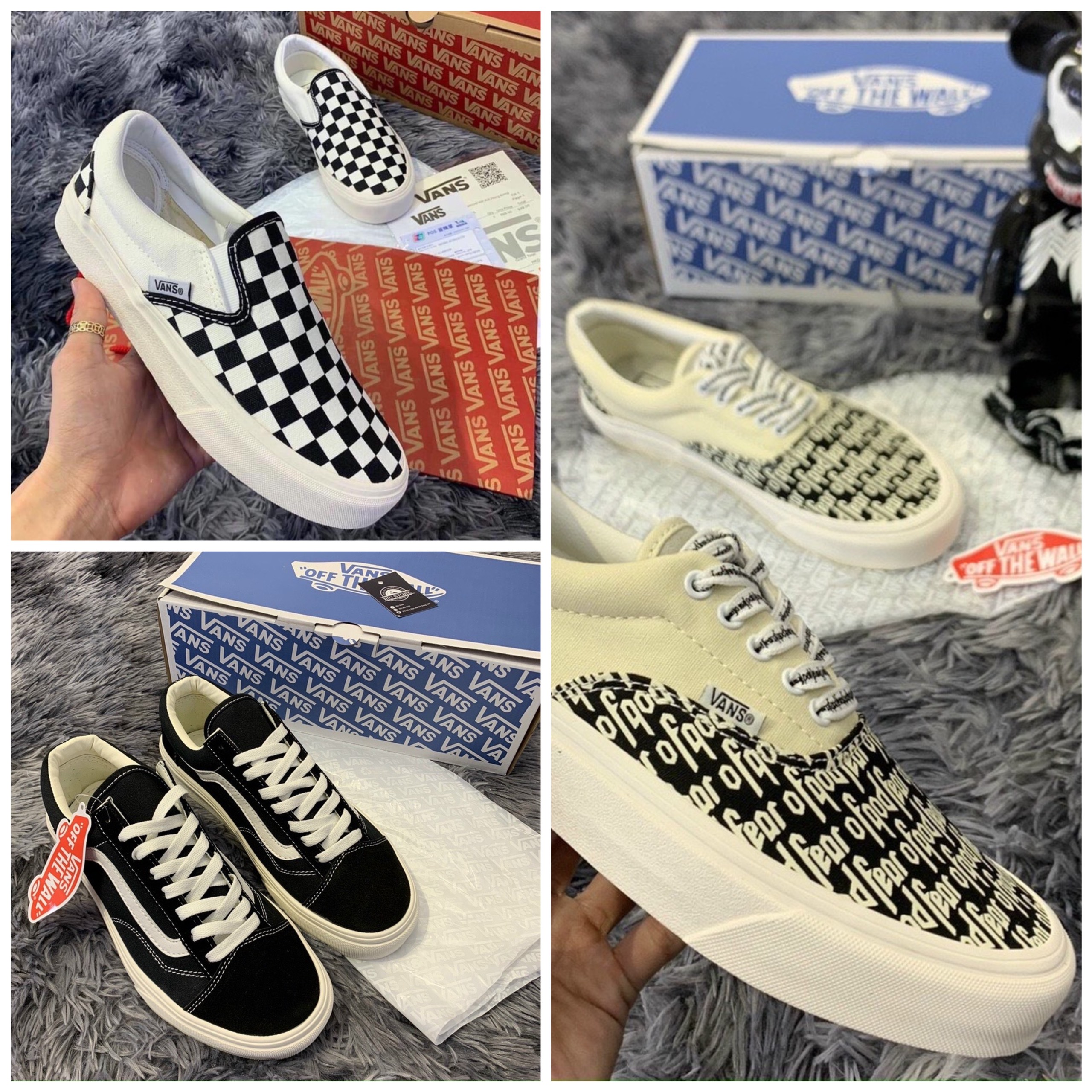Giày vans các loại nam nữ , vans caro , vans đen, chữ 11 trung full bill, box