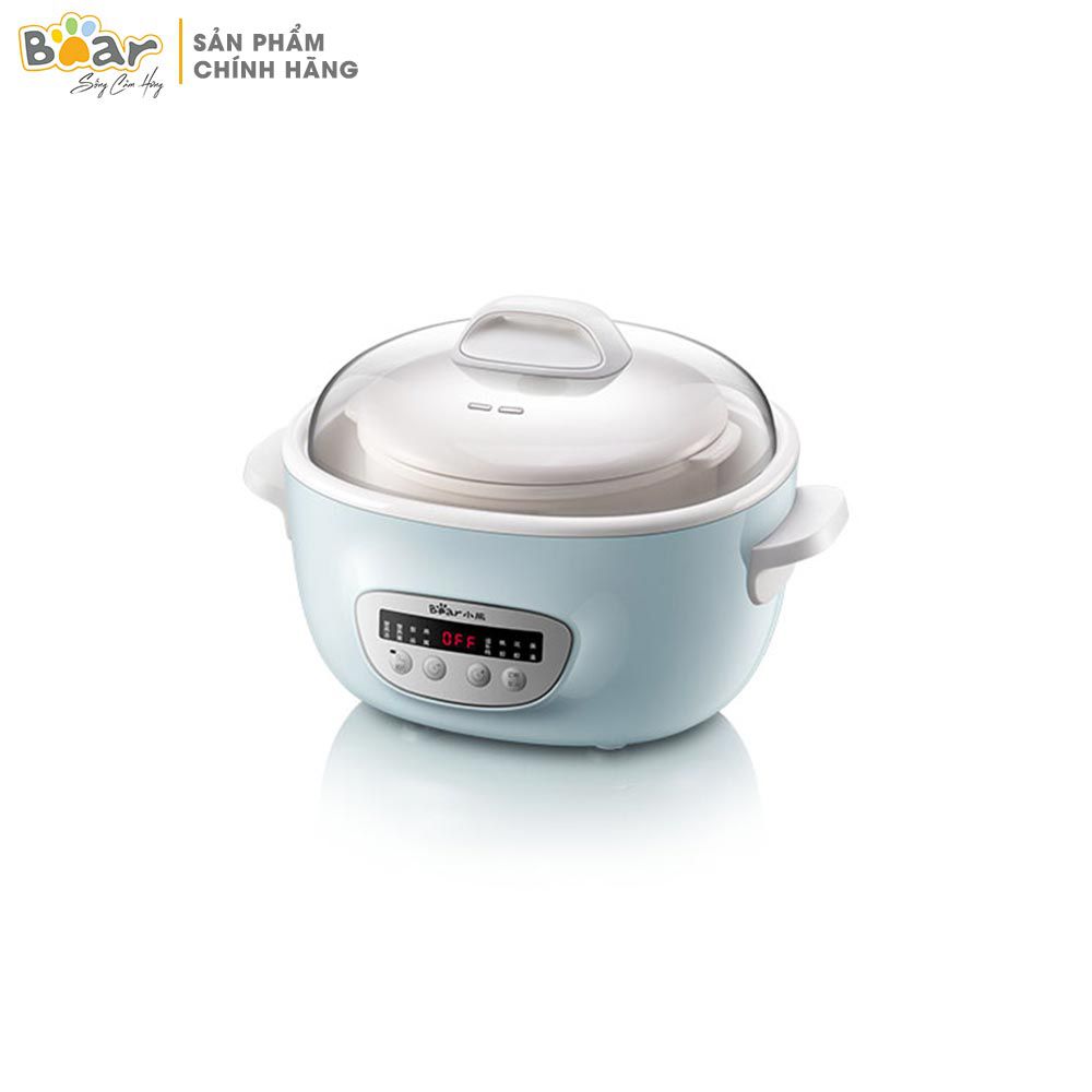 NỒI NẤU CHÁO, NINH, HẦM, HẤP CÁCH THỦY BEAR 2.5L (GỒM 5 NỒI SỨ)