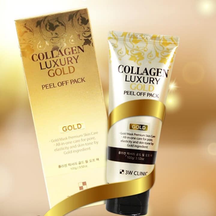 Mặt nạ vàng 3w clinic collagen luxury gold peel off pack 24k gold 100g hàn quốc
